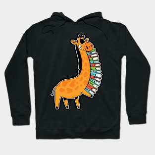 Giraffe With A Pile Of Books Hoodie